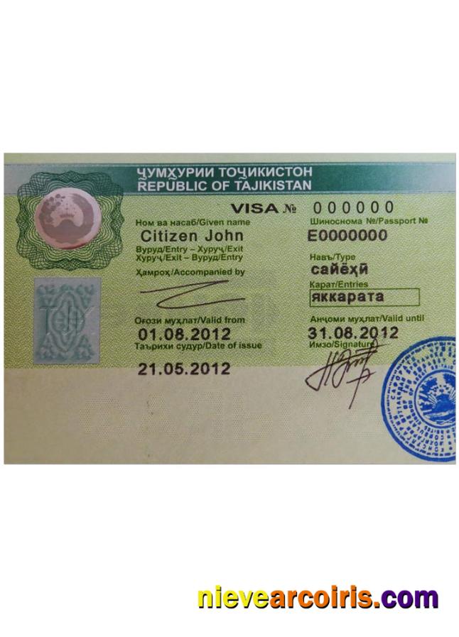 TAJIKISTAN visa
